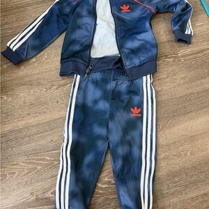 Adidas Infant Navy and Red Tracksuit